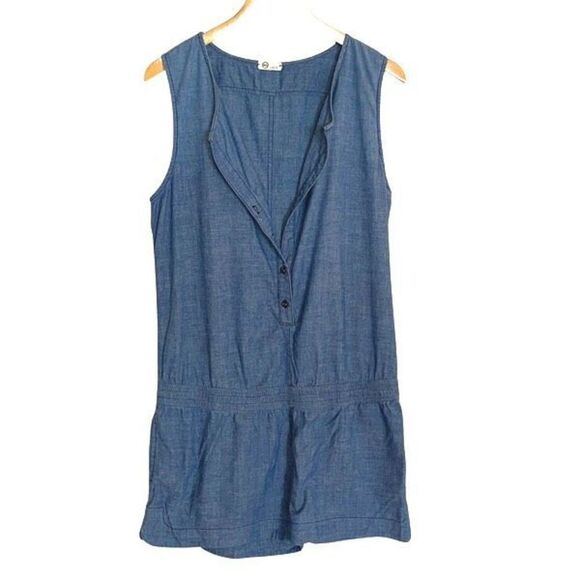 AG Adriano Goldschmied CottonChambray Denim Romper Sleeveless Large‎ - Picture 2 of 11